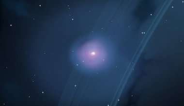 2D çizim. Derin geniş uzay. Parlak yıldızlar, gezegenler, uydular. Çeşitli bilim kurgu yaratıcı arka planlar. Uzay sanatı. Uzaylı güneş sistemleri. Uzaktan. Gerçekçi arka plan derin evren.