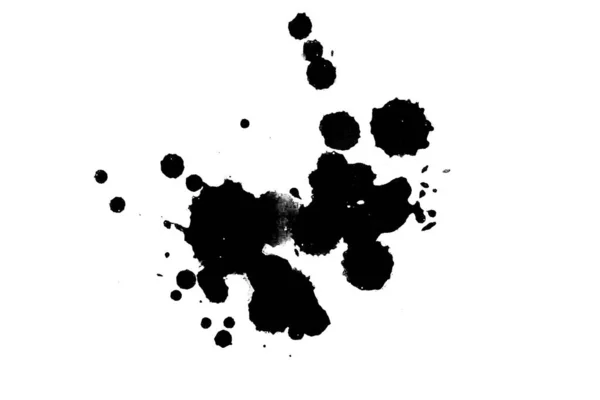 Illustration Des Éclaboussures Encre Noire Peinture Éclaboussures Sur Fond Blanc — Photo