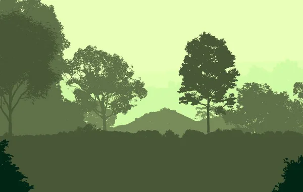 Natürliche Abstrakte Hintergrund Mit Nebligen Wäldern Und Bergen — Stockfoto