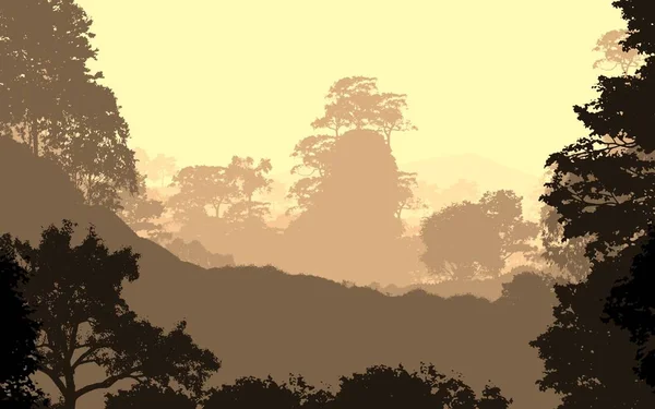 Natuurlijke Abstracte Achtergrond Met Mistige Bos Bergen — Stockfoto