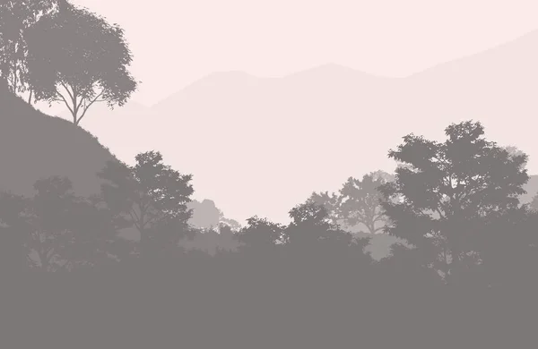 Fundo Abstrato Natural Com Bosques Nebulosos Montanhas — Fotografia de Stock
