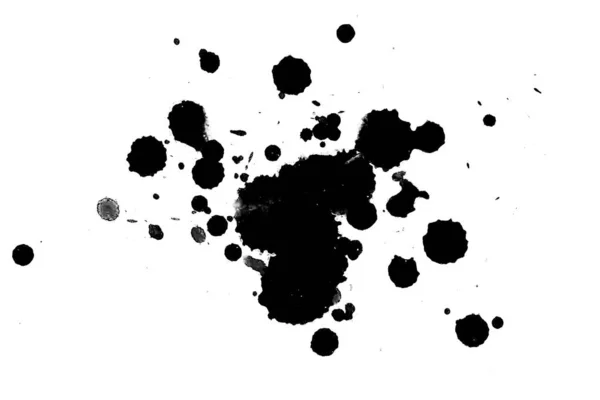 Illustration Black Ink Splashes Paint Splatters Bright Material Black White — Stock Photo, Image