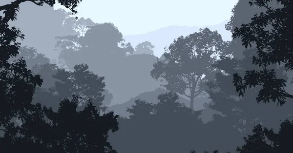 Природний Абстрактний Фон Туманним Лісом Горами — стокове фото