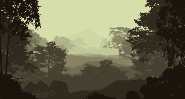 Φυσικό Αφηρημένο Φόντο Θολές Δασικές Εκτάσεις Και Βουνά — Φωτογραφία Αρχείου