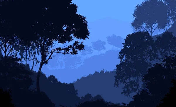 Természetes Absztrakt Háttér Ködös Erdők Hegyek — Stock Fotó