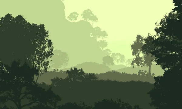 Fundo Abstrato Natural Com Bosques Nebulosos Montanhas — Fotografia de Stock