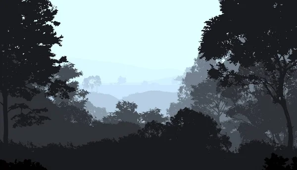 Natuurlijke Abstracte Achtergrond Met Mistige Bergen Bomen — Stockfoto