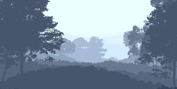 Абстрактный Фон Деревьями Тумане — стоковое фото