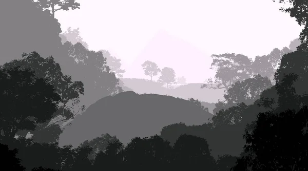 Αφηρημένο Φόντο Δέντρα Ομίχλη — Φωτογραφία Αρχείου