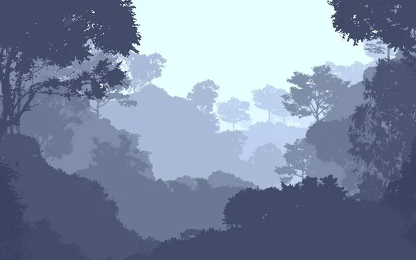 Абстрактный Фон Деревьями Тумане — стоковое фото