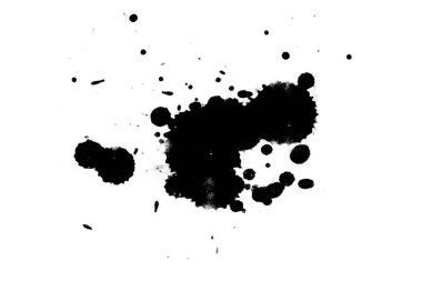 2d illüstrasyon. Renkli mürekkep sıçramaları. Parlak malzeme üzerine boya sıçradı. Çok renkli nokta. Beyaz kağıt üzerinde suluboya. 