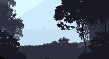 sis orman ağaçları ile soyut yaratıcı zemin