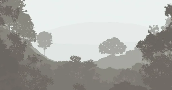抽象创意背景与森林树木在阴霾 — 图库照片