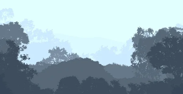 Абстрактный Творческий Фон Лесными Деревьями Тумане — стоковое фото