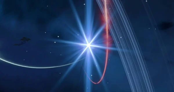 Illustrazione Realistico Sfondo Modello Stella Spazio Interstellare Vuoto Stelle Luminose — Foto Stock