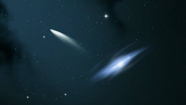 Universe filled with stars and gas. Far distant cosmos Illustration.  