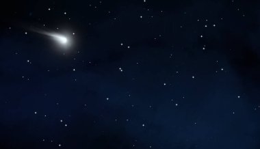 Evren yıldız ve gazla dolu. Uzak evren İllüstrasyon.   