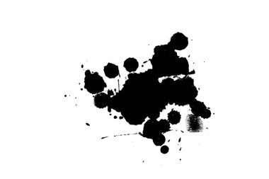 2d illüstrasyon. Siyah mürekkep sıçramaları. Parlak malzeme üzerine boya sıçramaları. 