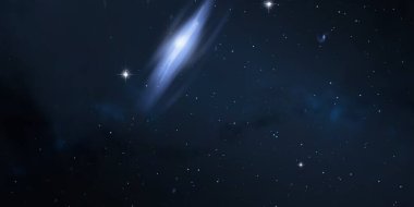 Evren yıldız ve gazla dolu. Uzak evren İllüstrasyon.  