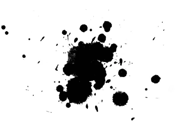 Illustration Black Ink Splashes Paint Splatters Bright Material Black White — Stock Photo, Image