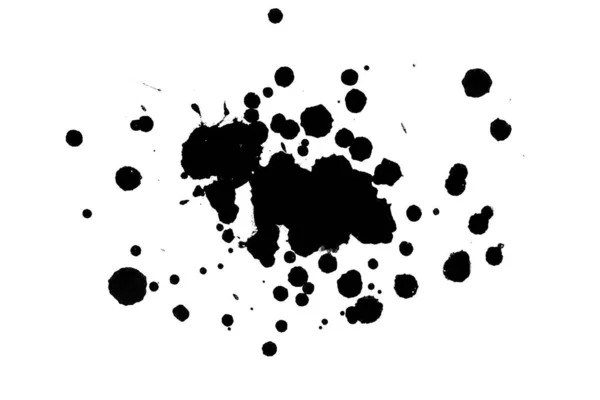 Illustration Black Ink Splashes Paint Splatters White Background — Stock Photo, Image