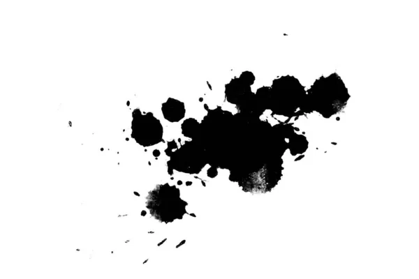 黑色墨水飞溅 在白色背景上绘制飞溅 — 图库照片