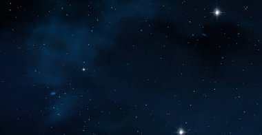 2d illüstrasyon. Derin geniş alan. Yıldızlar, gezegenler ve uydular. Çeşitli bilim kurgu yaratıcı fon. Uzay sanatı. Uzaylı güneş sistemleri. Gerçekçi arka plan