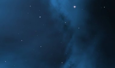 Evren yıldız ve gazla dolu. Uzak evren İllüstrasyon.  