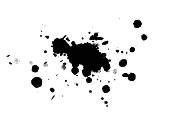 Illustration Black Ink Splashes Paint Splatters Bright Material Black White — Stock Photo, Image