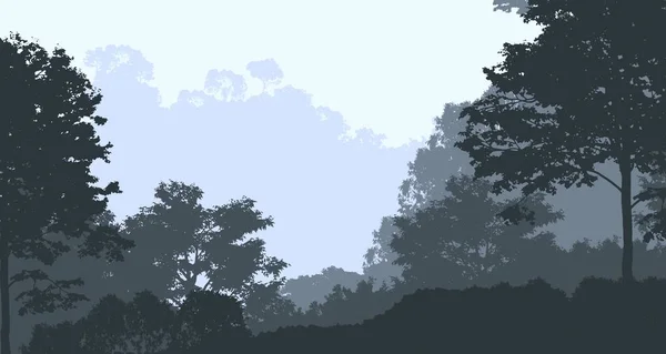 Абстрактний Силуетний Фон Туманними Пагорбами Лісами — стокове фото