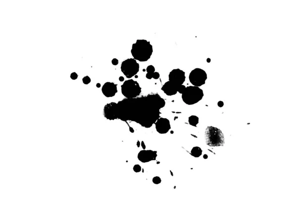 Illusztráció Fekete Tintával Fröccsenő Folyadék Paint Splatters Fényes Anyagból Fekete — Stock Fotó