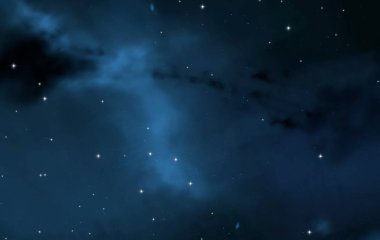 Evren yıldız ve gazla dolu. Uzak evren İllüstrasyon.  