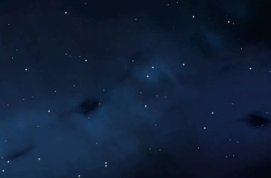 Evren yıldız ve gazla dolu. Uzak evren İllüstrasyon.  