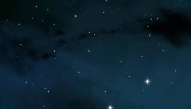 Evren yıldız ve gazla dolu. Uzak evren İllüstrasyon.  