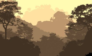 puslu orman ağaçları ile soyut arka plan