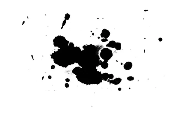 黑色墨水飞溅 在白色背景上绘制飞溅 — 图库照片
