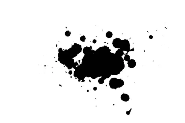 Illustration Black Ink Splashes Paint Splatters White Background — Stock Photo, Image