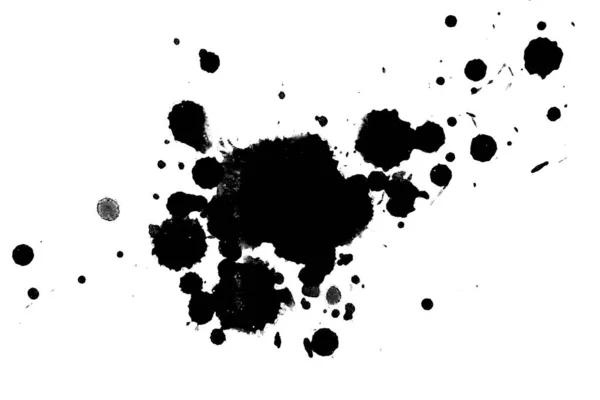 Иллюстрация Черные Чернила Брызгают Брызги Краски Белом Фоне — стоковое фото