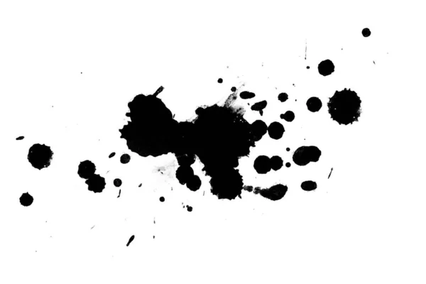 Illustration Black Ink Splashes Paint Splatters Bright Material Black White — Stock Photo, Image