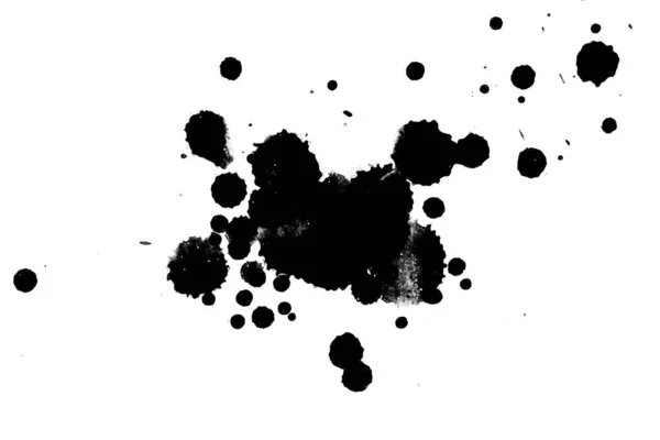 Illustration Black Ink Splashes Paint Splatters White Background — Stock Photo, Image