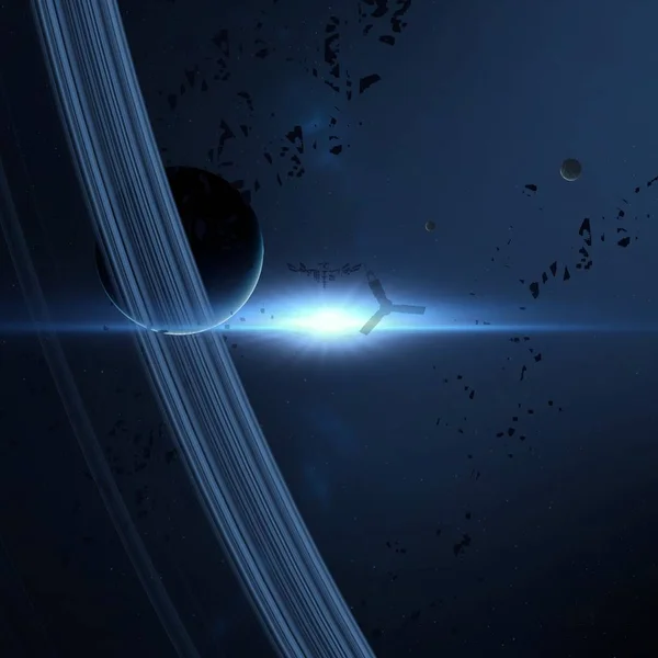 Dark Space Abstract Wallpaper Shine — Stock Photo, Image