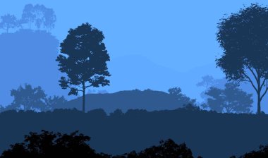 puslu orman ağaçları ile soyut doğa arka plan