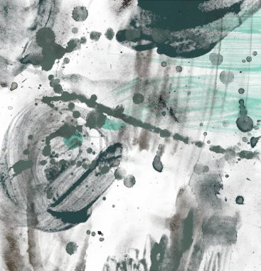 grunge soyut suluboya darbeleri ve boya fırçaları deseni