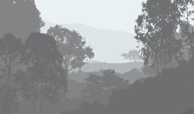 puslu orman ağaçları ile soyut doğa arka plan