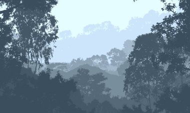 puslu orman ağaçları ile soyut doğa arka plan