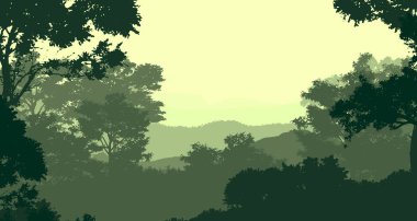 puslu orman ağaçları ile soyut doğa arka plan