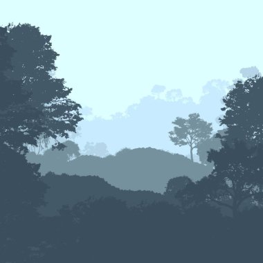 puslu orman ağaçları ile soyut doğa arka plan