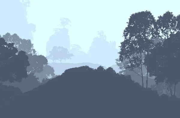 Abstrakcyjne Tło Mgnimi Drzewami Leśnymi — Zdjęcie stockowe