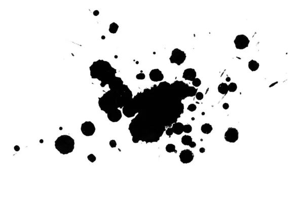 Illustration Black Ink Splashes Paint Splatters Bright Material Black White — Stock Photo, Image