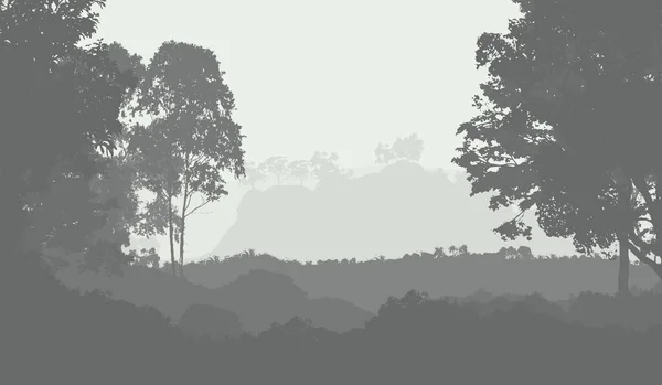 Puslu Orman Ağaçları Ile Soyut Doğa Arka Plan — Stok fotoğraf
